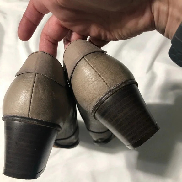 Hispanitas Leather Heels Worn Look Tan Brown Buckle size  37 (US 6-6.5) - Picture 12 of 14